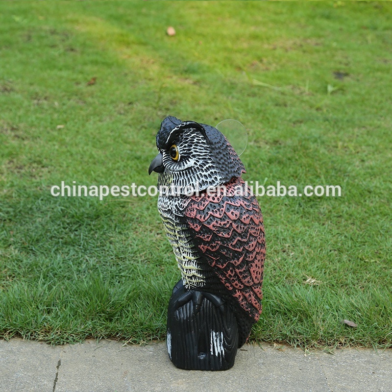 Plastic Owl Eagle Shape Bird Pest Control Garden Scarecrow with Movable Head