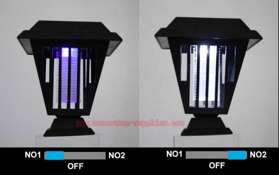 Solar Powered Outdoor Garden Lawn LED Bug Zapper Electric Mosquito Killer Lamp