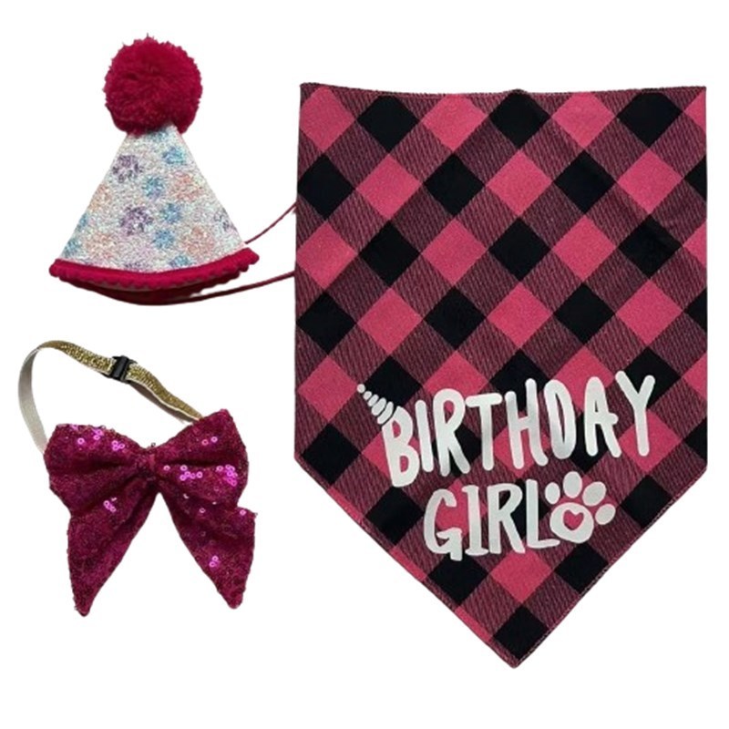 Hot Selling Accessories Decoration For Puppy Birthday Party Supplies Pet Collar Bow Tie Bandana Scarf Customization