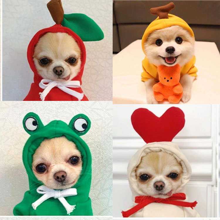 Manufacturer Wholesale Cute Fruit Dog Clothes Small Dog Hoodie Warm Fleece Pet Clothes