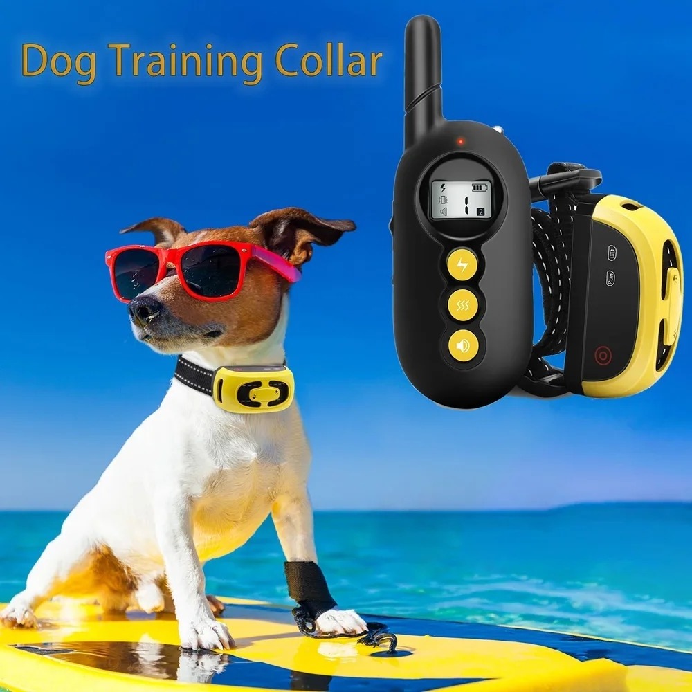 800m Waterproof Bark Stop Shock Collars Electric Dog Training Collar Remote Control Anti Bark Collar with Light Static Vibrator