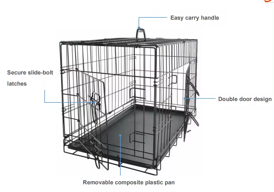 Dog Cage Metal Kennels, Stackable Dog Cages For Large Dog, Wholesale Dog Crate 48'' Foldable Collapsible Metal Large Xxl