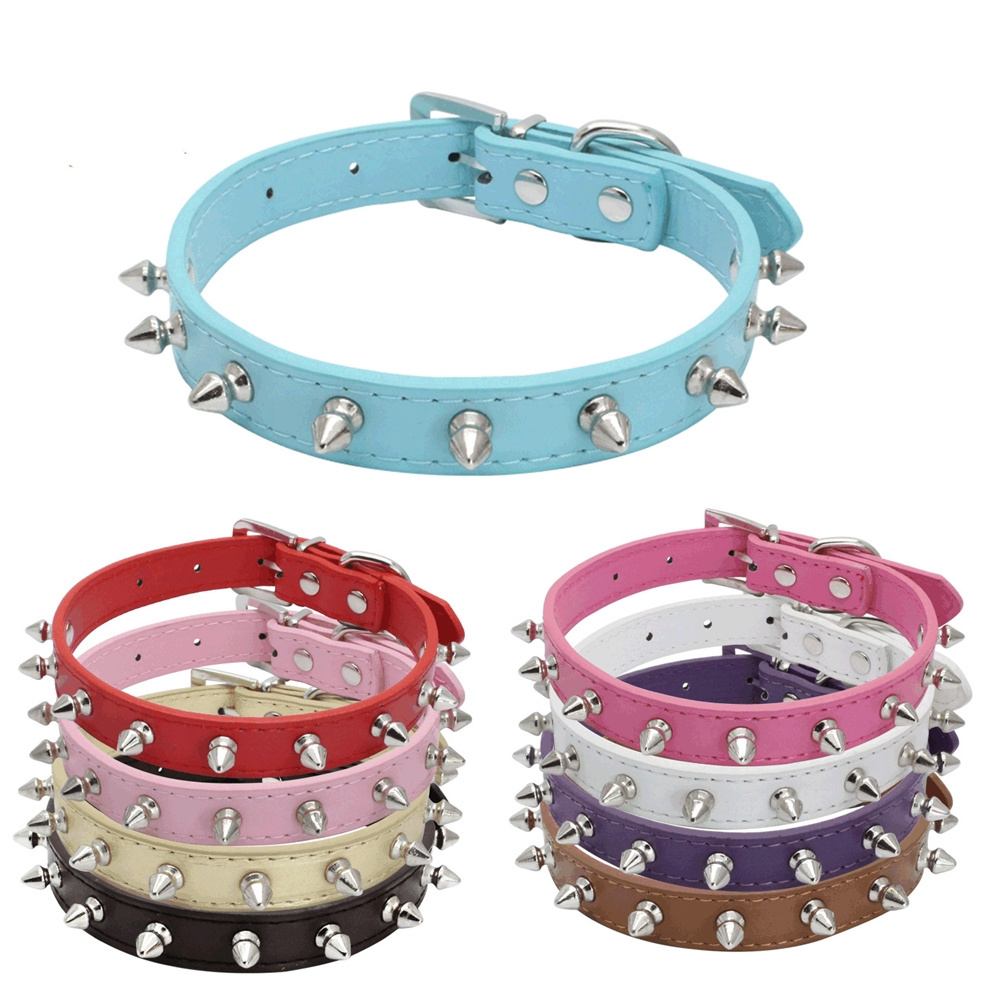 New Design Custom Collars Adjustable Cool Spiked Rivet Studded PU For Leather Dog Collar Genuine Eco-Friendly