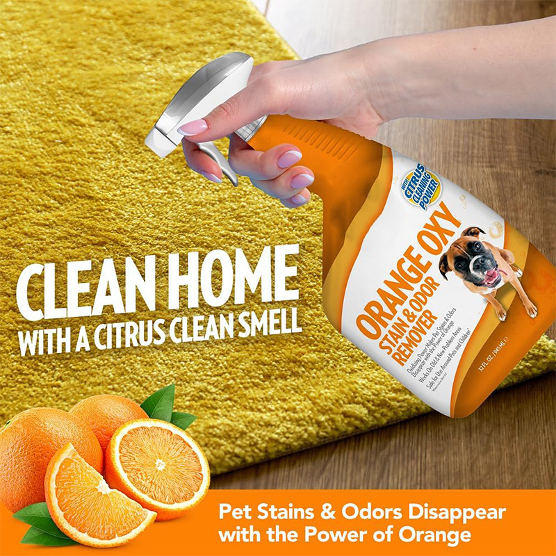 Oxidizing Cleaning Dog Cat Odor Eliminator Pet Urine Stain Remover Odor Deodoring Spray With Citrus