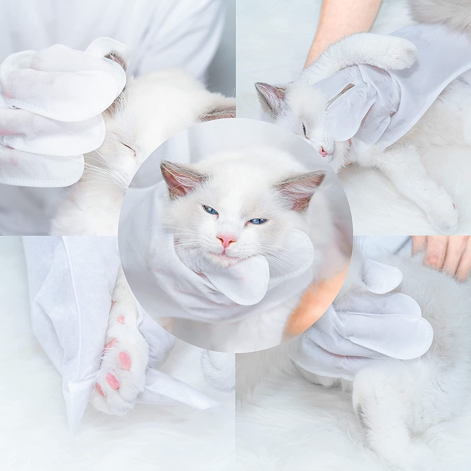 Disposable Pets Grooming Wipes five-finger gloves design for Dogs Cats Fur Deodorizing for Pet Body Wiping Cleaning