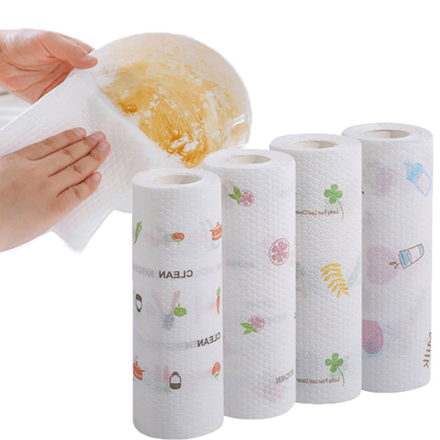 Wholesale Oversized Wipes Disposable Kitchen Paper Washable Wet And Dry Use  Kitchen Cloth Thickening