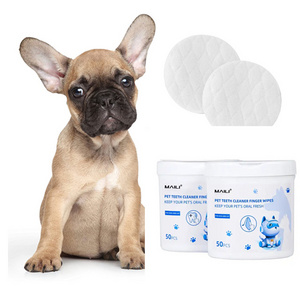 Round 6*6cm Pet Wipes Alcohol Free Ear Eye cleaning Wipes Face Pet Body Wipes OEM