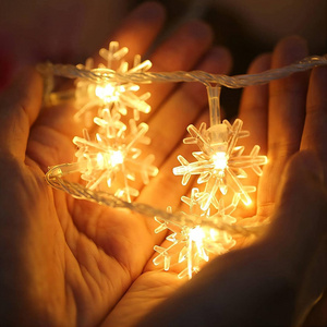 Battery powered 8 modes waterproof outdoor christmas string 40 led snowflake light with remote control