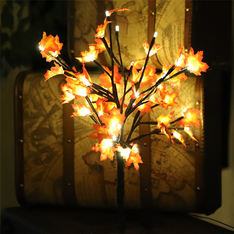 48Led Warm White Tree Light Home Decor Led Maple Leaf Tree Light