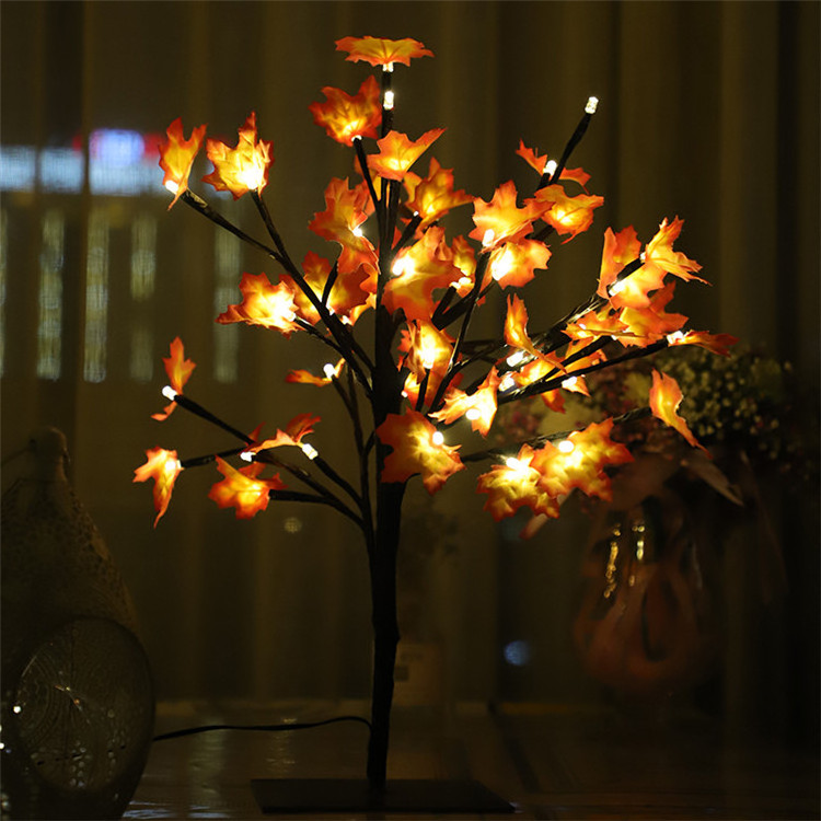 48Led Warm White Tree Light Home Decor Led Maple Leaf Tree Light