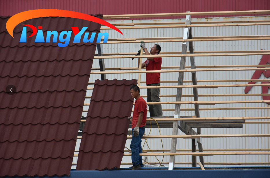 High Quality Roof Tiles Manufacturers Zinc Aluminum Color sand Stone Coated Metal Roofing Sheet