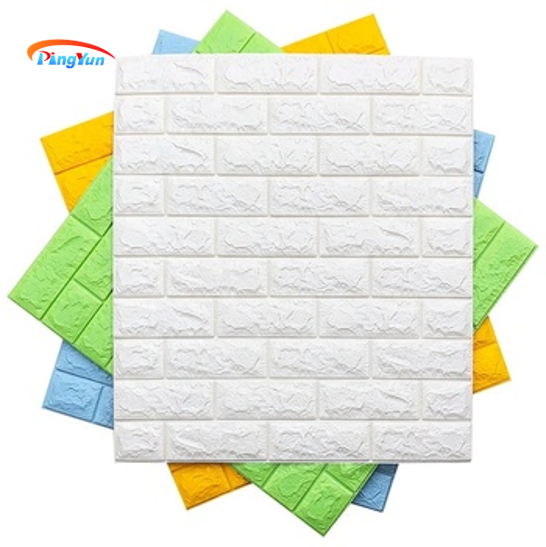 Diy Self Adhesive Brick Wallpaper Foam Sheet 3d Wall Sticker Carton Modern Pe Foam Bathroom Waterproof Wall Sticker