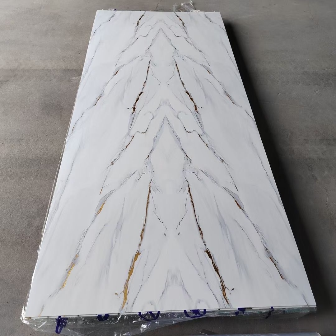 Plastic UV marble board Waterproof PVC wall panel wood grain UV PVC faux marble sheet for home decoration