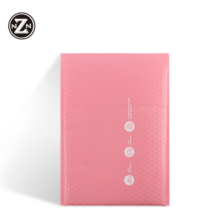 custom printed logo designs 6X10 4X8 pink large bubble mailers envelopes shipping padded packaging bags