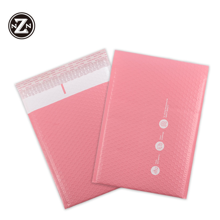 custom printed logo designs 6X10 4X8 pink large bubble mailers envelopes shipping padded packaging bags