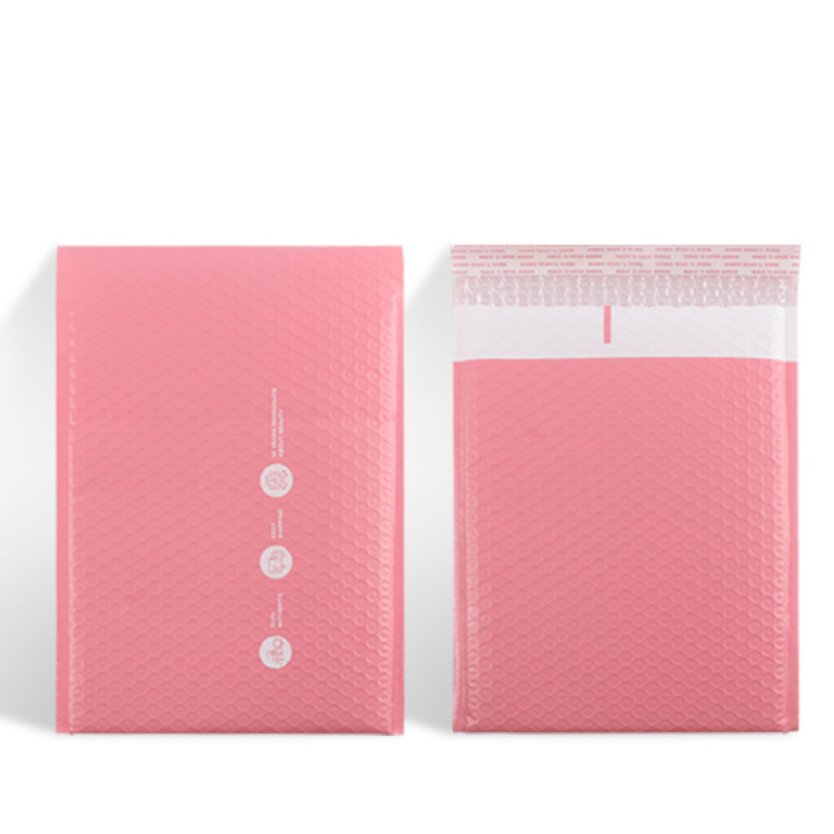 custom printed logo designs 6X10 4X8 pink large bubble mailers envelopes shipping padded packaging bags