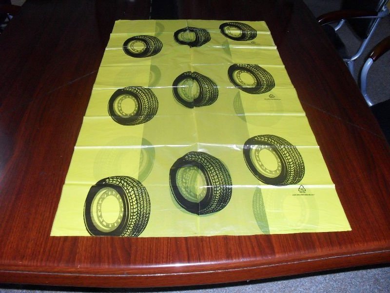 disposable +yellow plastic tyre bags for covering tyre