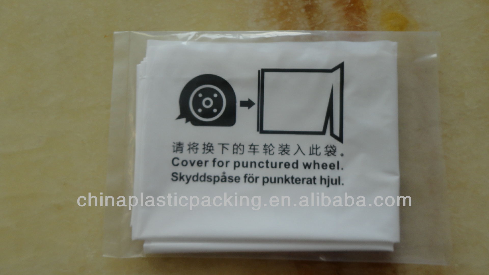 disposable +yellow plastic tyre bags for covering tyre