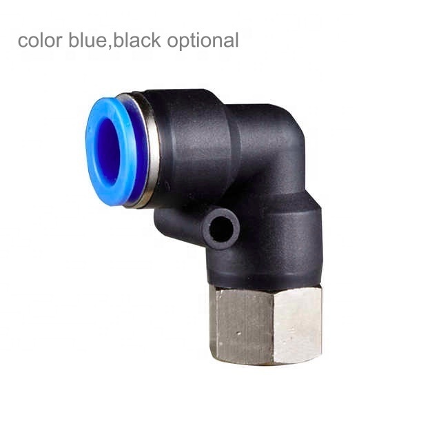 PLF8-01 BSP1/8  female thread elbow type  brass material air hose fitting for NYLON tube 8mm