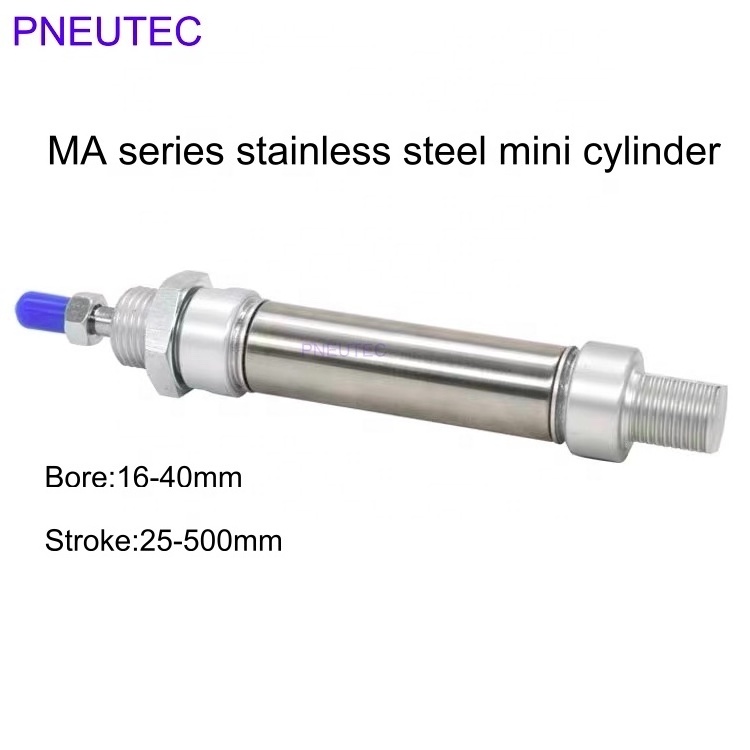 AIRTAC Standard Stainless Steel Flat rear back cover MA-U double action Mini Through hole Air Spring Pneumatic Cylinder