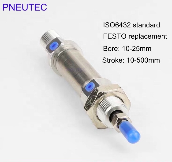 PNEUTEC ISO6432 Standard DSNU bore 12mm stainless steel mini Actuator small Compressed pneumatic air Cylinder