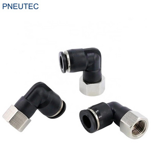 PLF8-01 BSP1/8  female thread elbow type  brass material air hose fitting for NYLON tube 8mm