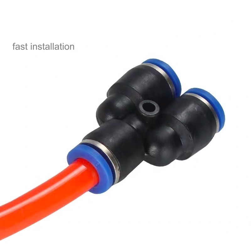 PY metric O.D 6mm 8mm 10mm 12mm 16mm inch size union Y pipe fitting plastic tube hose connector