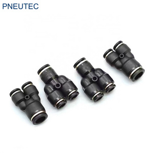 PY metric O.D 6mm 8mm 10mm 12mm 16mm inch size union Y pipe fitting plastic tube hose connector