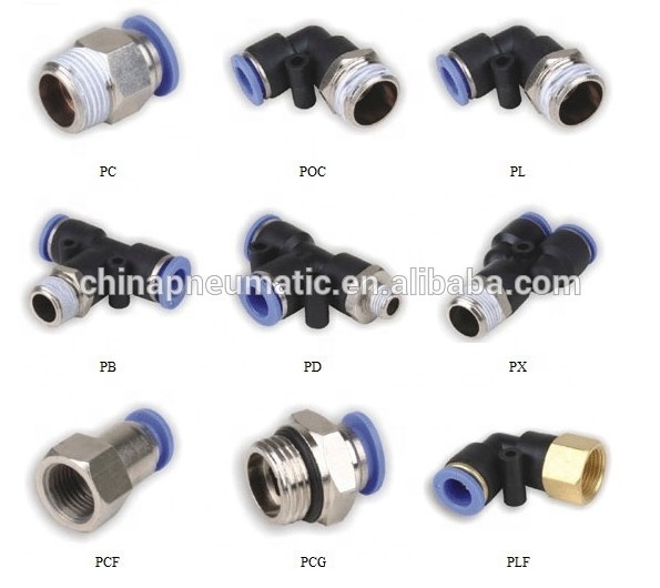 male thread straight PC6-G01 6mm G1/8 brass pneumatic hose fitting for NYLON tubing