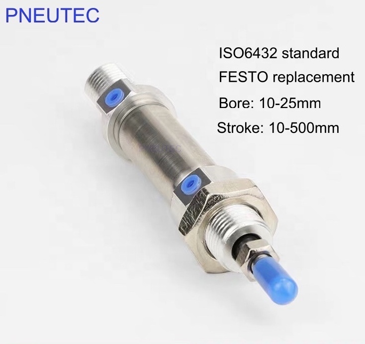 stock micro DSNU ISO6432 Standard Stainless steel SS304 single acting small compressed air piston pneumatic cylinder