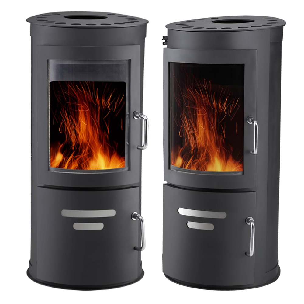 Double-door Barrel Wood-burning Stoves Wood Fire Heaters Fireplace for Home Use