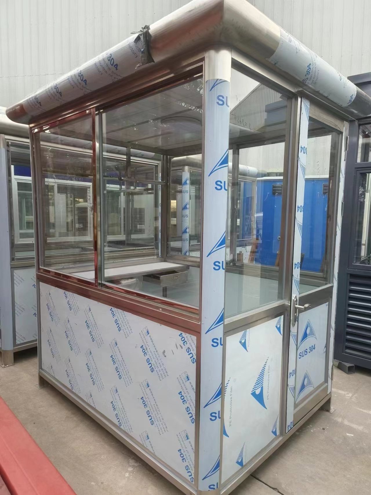 Durable Security Booth  Stainless Steel Guard house For Residential Area