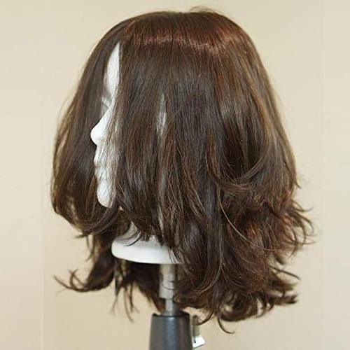 Qingdao factory Short Wavy Kosher Wigs Raw Russian Human Hair Shevy Cap Jewish Wig with Silk Top Non Lace Wig (16inch)