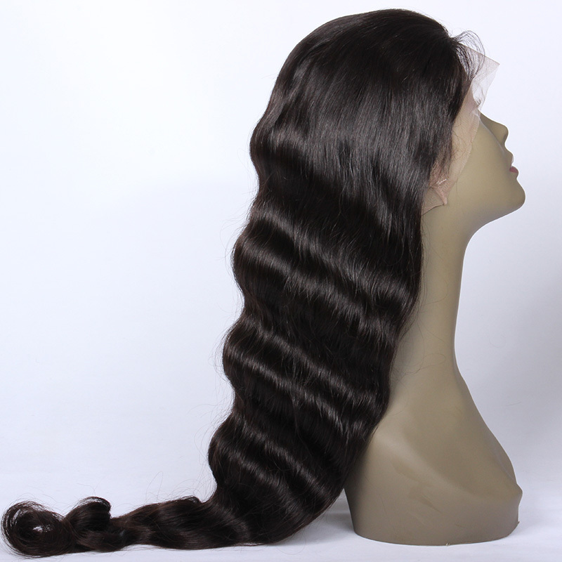 Qingdao premier top quality lace wigs natural color Mongolian remy hair long hair length 40 inch human hair whole lace wig