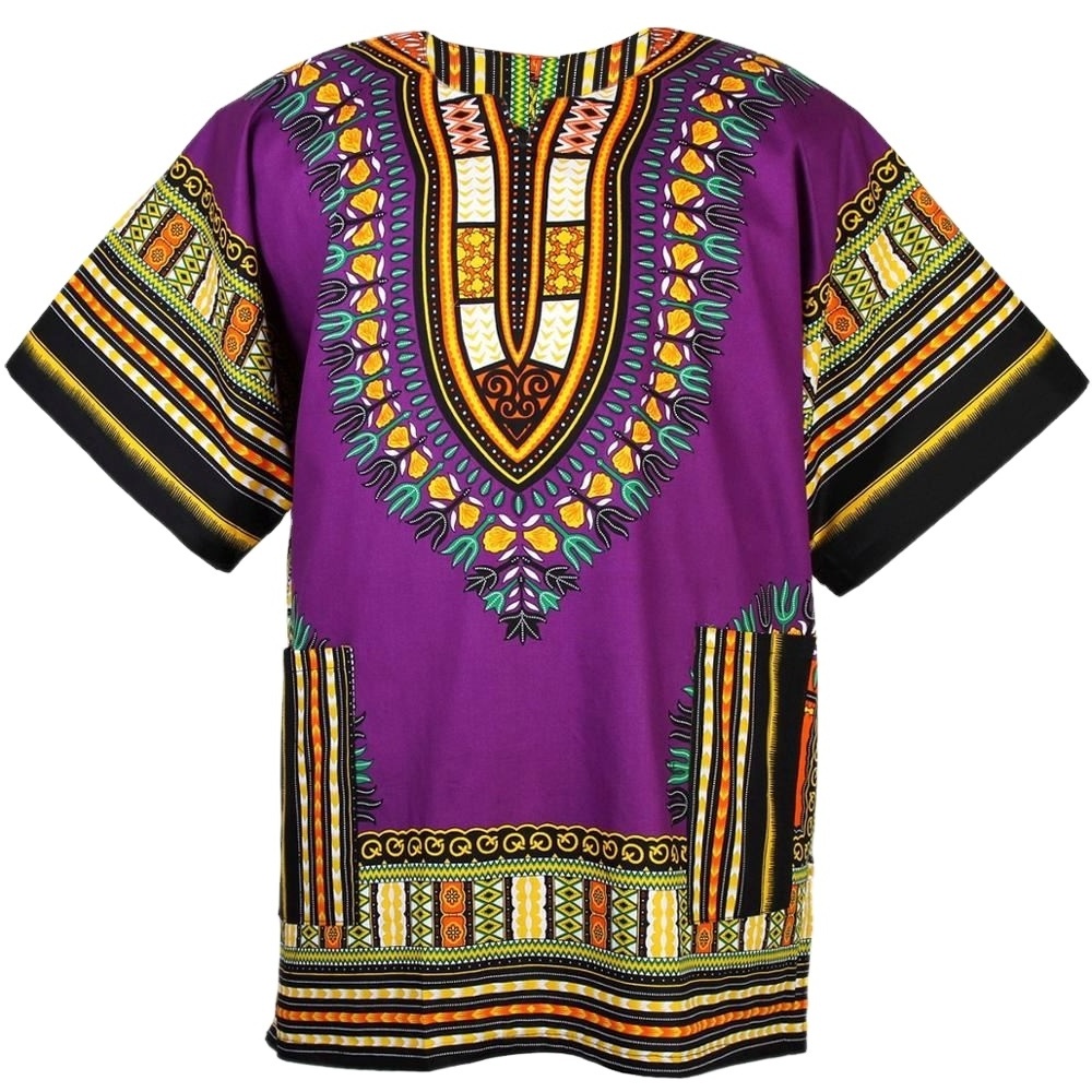 Hot Selling African Clothing Long Sleeve Button Up Men's African Print Dashiki Shirt