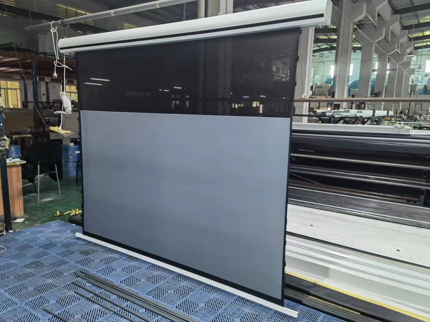 Customize 16/9 150Inch T-prism SBSP ALR Fabric Electronic Motorized Tab-tension Projection Screen