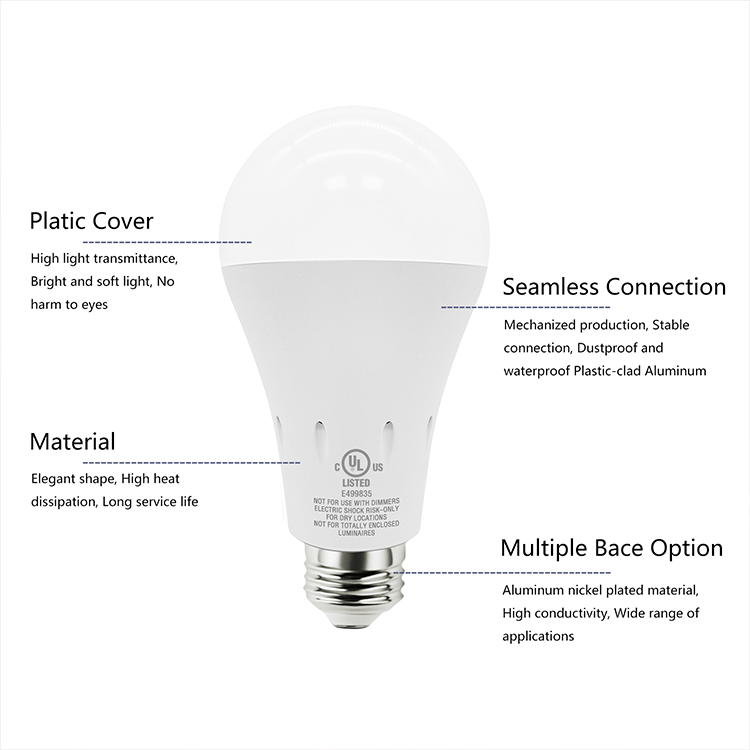 Rechargeable Emergency LED Bulb Battery Backup Rechargeable Light For Power Outage 9W 850LM Emergency Light