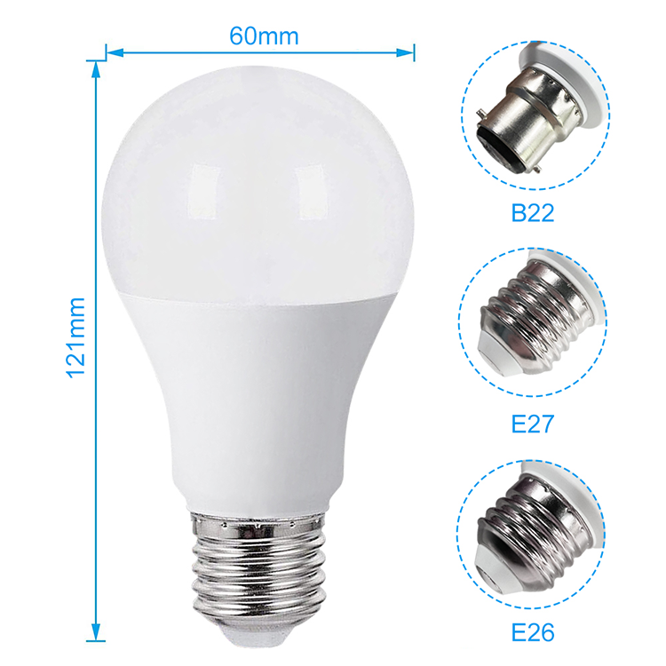 3000K 5000K E26 E27 B22 Raw Material 8 Watt Motion Activated Led Light Radar Sensor Led Bulb