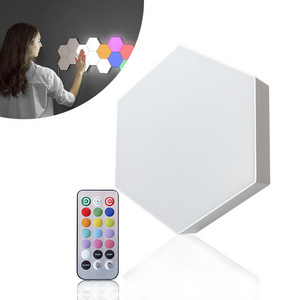 Touch DIY LED Night Hexagon Lights Wall Mounted Magnetic Honeycomb White 30 Plastic Modern 80 ABS Remote Control RGB 5V -20 - 60