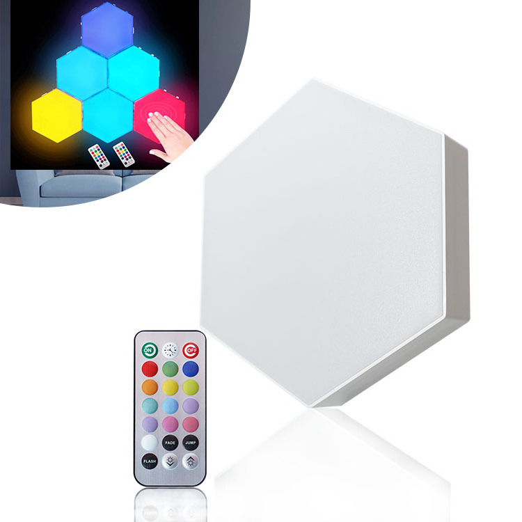 Luxury DIY 6Pack RGB Wall Lights Indoor Modern Home Touch Sensor Honeycomb Geometric Panels Hexagonal LED Light Wall Lamp