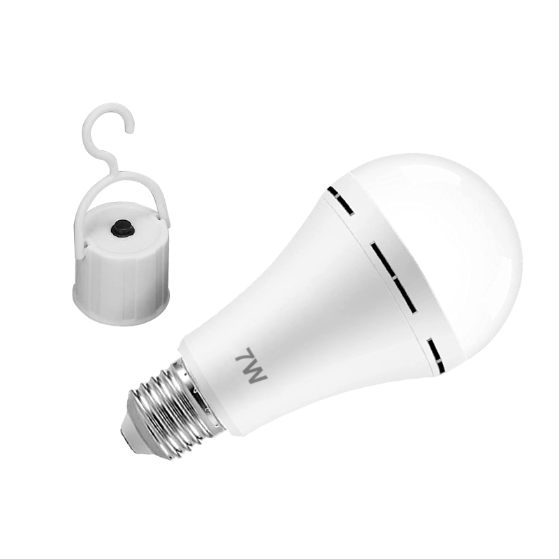 Plastic 7W E27 B22 Two Battery Powered Rechargeable Led Emergency Bulb Energy Saving Indoor Lighting