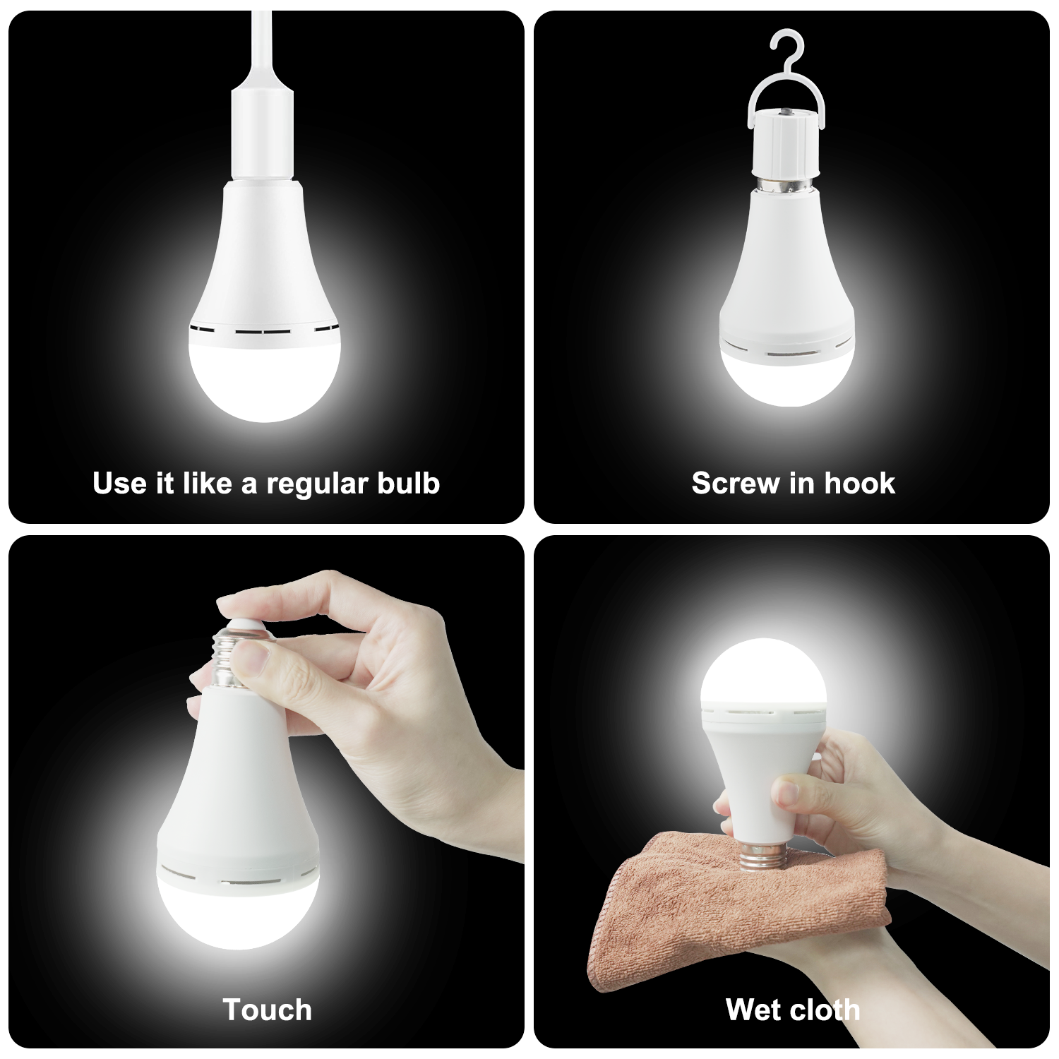 E27 Bulbs Lamp Ampoule Rechargeable LED Bulb Rechargeable Emergency Light Bulb, Bombillos LED 7W 9W 12W 15W 80 2 Hours -20 - 60