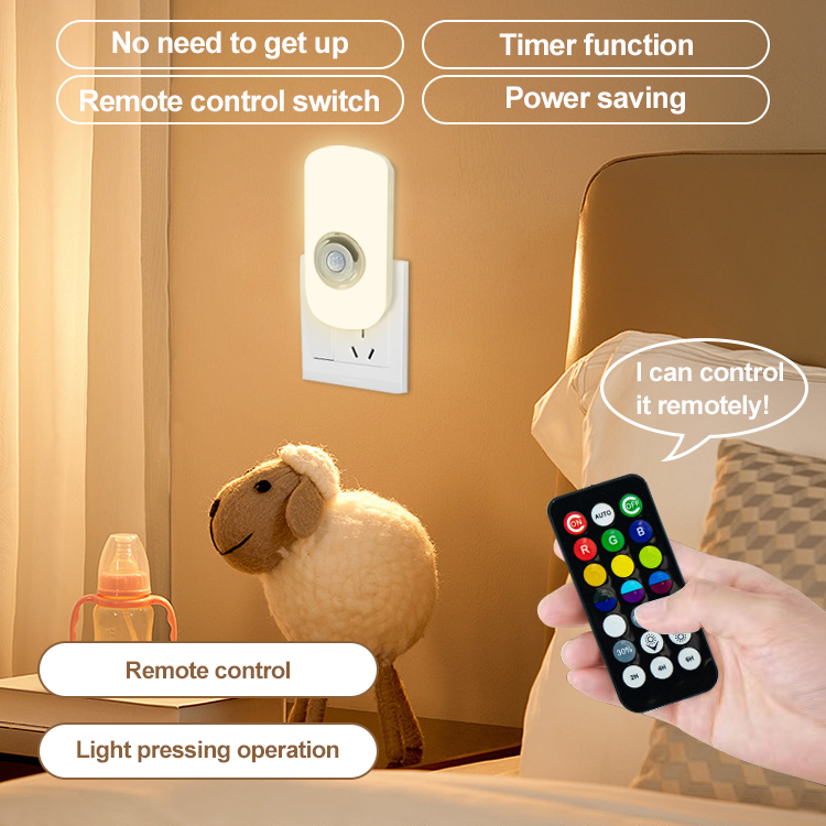 US EU Plug-in Auto Sensor Control LED Wall Socket Baby Nursing Sleeping Lamp plug in Night Light Lamp For Bedroom Hallway Bathro