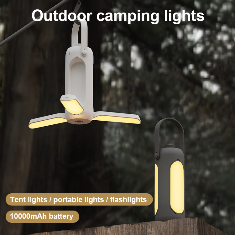 Foldable Rechargeable Tent Lamp Stepless Dimming Hanging Outdoor Camping Lights with SOS