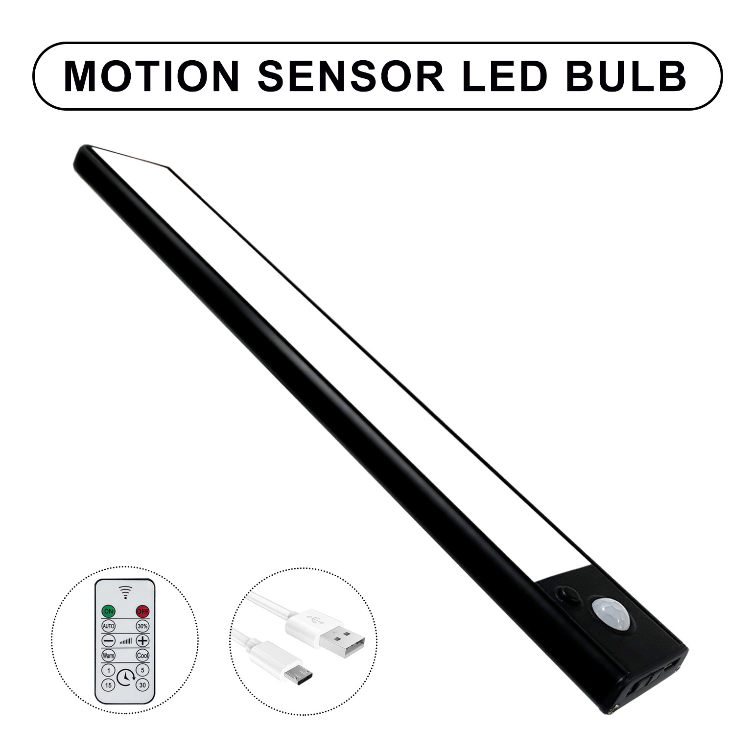 Motion Sensor LED Closet Light with Rechargeable Cabinet Lights Magnetic Battery Powered Night Light Stick Anywhere