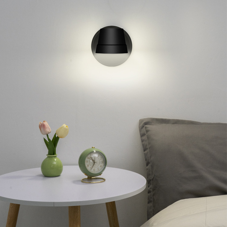 Modern home multifunctional magnetic touch switch with rechargeable battery operated powered reading sconce wall lamp