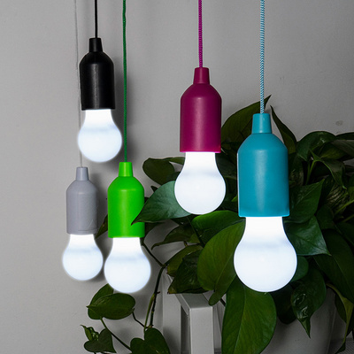 LED Hanging Light Bulb Battery Powered Colorful Pull Cord Bulbs LED Drop Lamps Indoor Lighting kitchen lamp