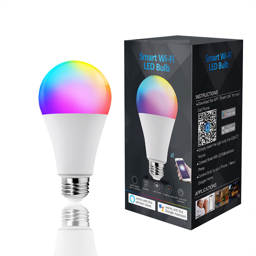 Changing Mood Wifi 800LM A19 RGBW Color Light Smart Led Light Bulb