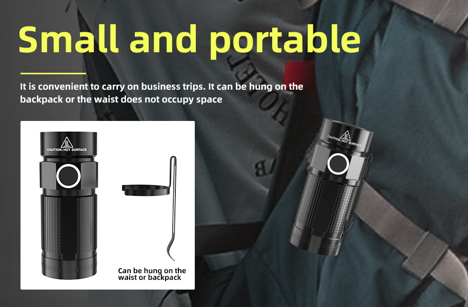 Mini power display pen holder waterproof rechargeable usb led tactical torch Work light lantern outdoor flashlights