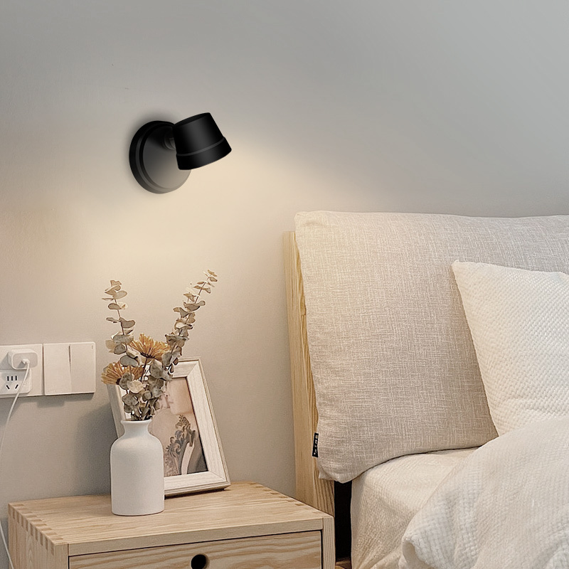 Modern home multifunctional magnetic touch switch with rechargeable battery operated powered reading sconce wall lamp